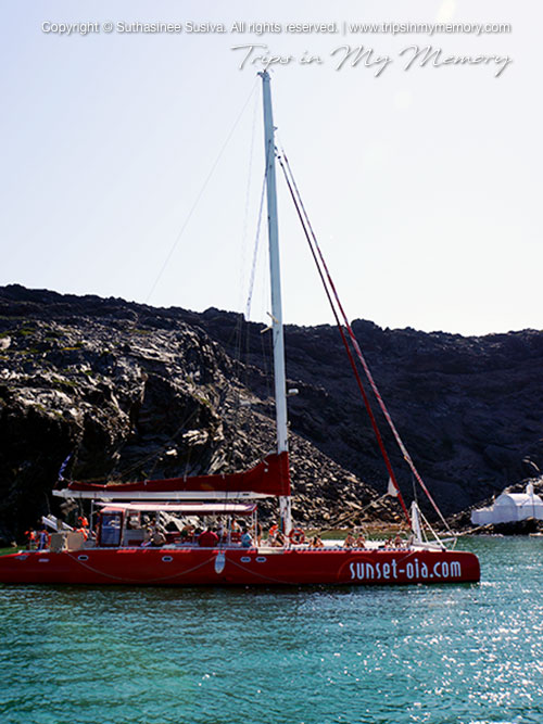 Sailing around Santorini